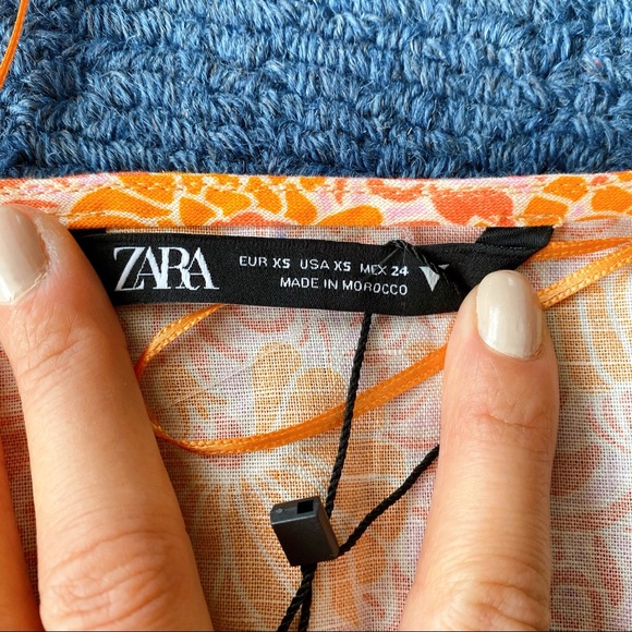 🍊 ZARA ORANGE PINK FRONT TWIST CROP TOP! - Picture 6 of 13